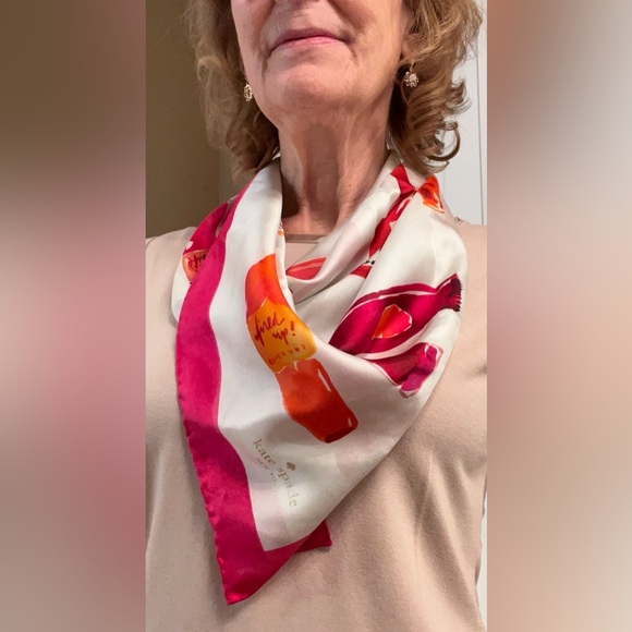 Kate Spade 100% silk scarf! Beautiful and colorful 34” x 34” EUC - Picture 16 of 16